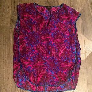 JCREW silk floral tank top blouse